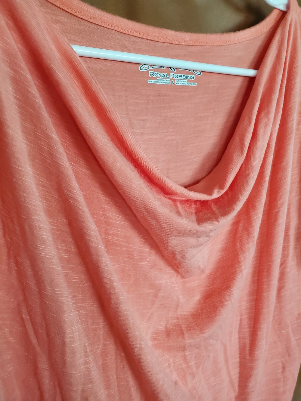 Womens Large Royal Robbins Coral Cowl-Neck Short Sleeve Top - Picture 3 of 6